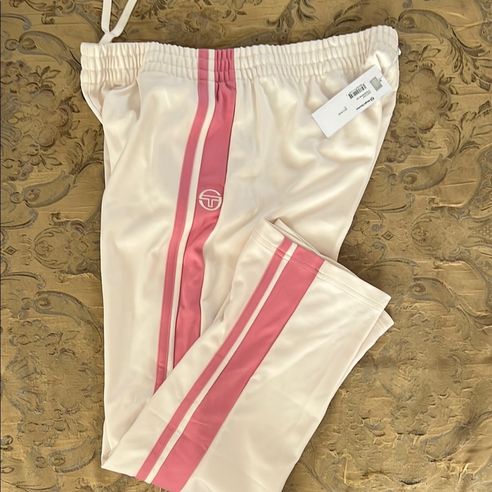 Women's Cream and Pink Track Pants